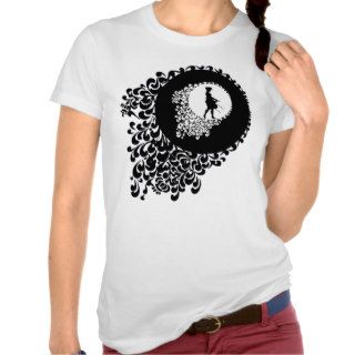 Black And White Decorative Silhouette Girl Shirts