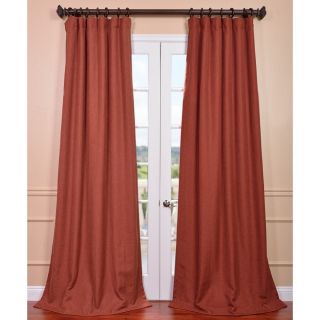 Rust Linen Weave Curtain Panel