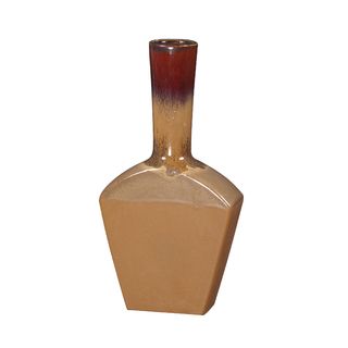 Glossy Mocha Merlot Ceramic Vase