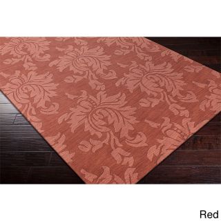 Hand loomed Otero Solid Tone on tone Contemporary Floral Wool Area Rug (5 X 79)