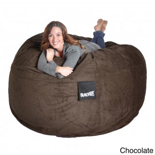 Slacker Sack 6 foot Round Corduroy Microfiber Suede And Foam Giant Bean Bag Chair Brown Size Large