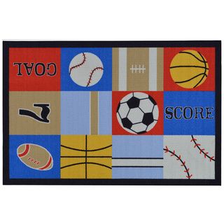 Childrens Sports Design Multicolor Area Rug (33 X 5)