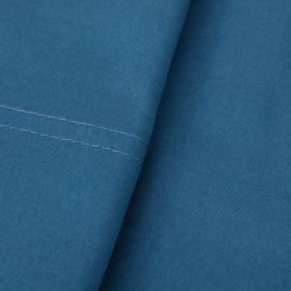 Grace Home Fashions Cotton Percale Side Pocket Sheet Set Blue Size Twin