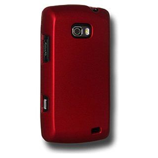 Amzer Rubberized Snap On Crystal Hard Case for LG Ally VS740   Red Cell Phones & Accessories