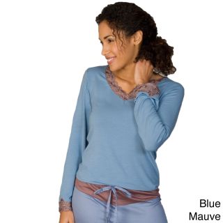 Julianna Rae Julianna Rae Womens Satori Contrast Long Sleeve Top Blue Size XS (2  3)