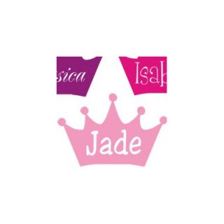 Alphabet Garden Designs Princess Crown with Name Insert Wall Decal child029