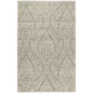 Lawrence Beige Damask Hand tufted Wool Rug (3 X 5)