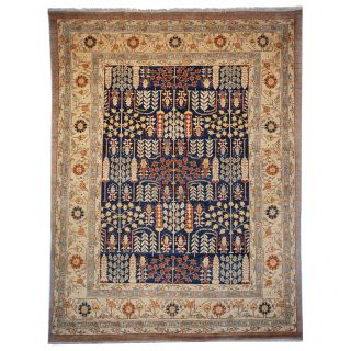 Safavieh Hand knotted Samarkand Navy/ Light Gold Wool Rug (6 X 9)