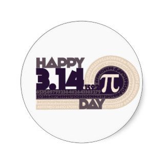 Happy pi Day Round Stickers