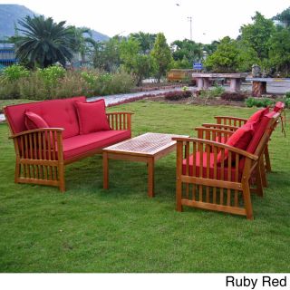 International Caravan Royal Tahiti Phuket Settee Set With Cushions And Four 18 inch Throw Pillows