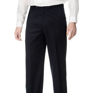 Henry Grethel Mens Navy Stretchable Waistband Flat Front Pants