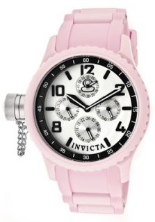 Invicta 11367  Watches,Womens Russian Diver White MOP Dial Pink Ceramic Case Pink Polyurethane, Casual Invicta Quartz Watches