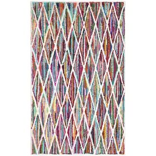 Safavieh Handmade Nantucket Geometric Multicolored Cotton Rug (5 X 8)