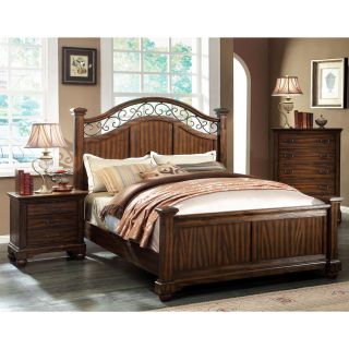 Furniture Of America Locklore 2 piece Antique Dark Oak Bed With Nightstand Set