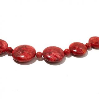 Jay King Red Coral Beaded Sterling Silver 18 1/4" Necklace