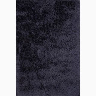 Hand made Solid Pattern Blue Polyester Rug (9x12)
