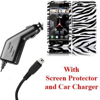 Zebra Design Hard Case for Motorola XT913/XT916 Droid Razr Maxx + Screen Protector + Micro USB Car Charger Cell Phones & Accessories
