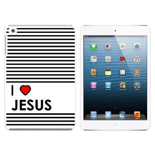 I Love Heart Jesus   Christian Religious Snap On Hard Protective Case for Apple iPad Mini   White Computers & Accessories