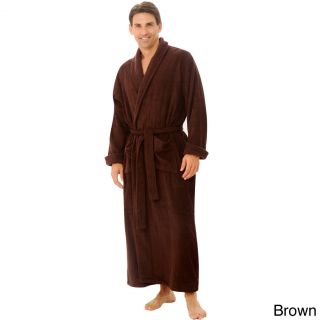 Alexander Del Rossa Del Rossa Mens Full Length Shawl Collar Terry Cotton Bath Robe Brown Size M