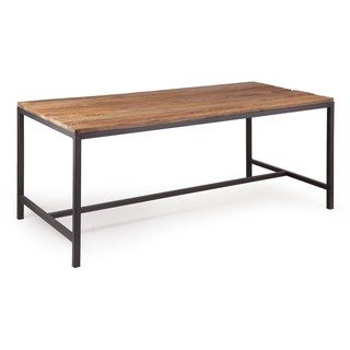 Natural Distressed Brown Wood Dining Table