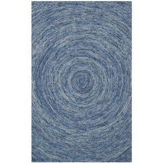 Safavieh Handmade Ikat Dark Blue/ Multi Wool Rug (6 X 9)