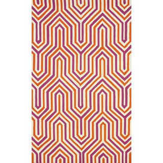 Nuloom Hand hooked Modern Maze Purple Rug (76 X 96)