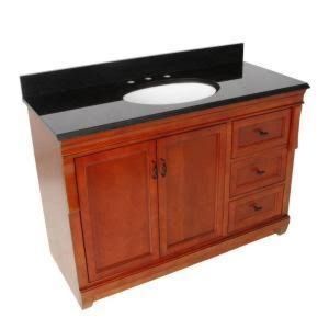 Foremost NACABKR4922 Warm Cinnamon Naples 49 Vanity with Right Drawers & Granit