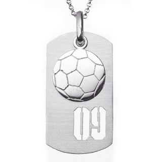 Sterling Silver Soccer Charm & Sports Number Dog Tag Pendant   Zales