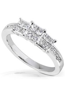 Diamond Me 61164 OJ 4  Jewelry,Womens 14k Gold 1/2ct TDW Quad Princess Cut Diamond Engagement Ring, Fine Jewelry Diamond Me Rings Jewelry