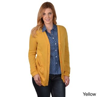 Journee Collection Journee Collection Juniors Contemporary Plus Button up Long Cardigan Yellow Size 2XL