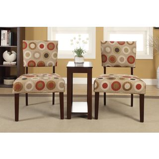 Alexis Polka Printed 3 piece Accent Chairs And Side Table Set