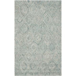 Safavieh Handmade Ikat Ivory/ Sea Blue Wool Rug (6 X 9)