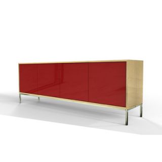 Industrya Circa 4 Storage Credenza C4.DDDD Finish White Oak / Red