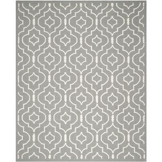 Safavieh Contemporary Handwoven Moroccan Dhurrie Gray/ Ivory Wool Rug (8 X 10)