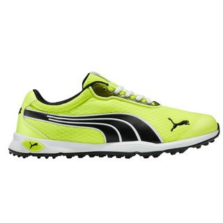 Puma Puma Mens Biofusion Mesh Spikeless Fluorescent Yellow/ Black Golf Shoes Black Size 8