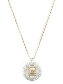 Two Tone Mayan Coin Pendant Necklace by ARIANNE JEANNOT
