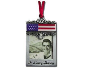 Cathedral Art CO744 Patriotic Picture Photo Frame Memorial Ornament, 1 3/4 Inch   Patriotic Christmas Ornament