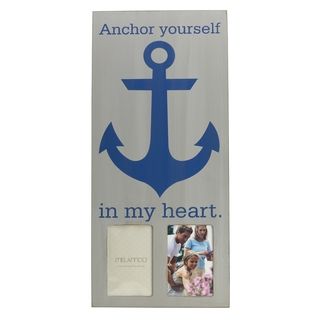 Melannco Melannco Anchor My Heart 2 opening Wall Plaque (11 Inches X 24 Inches) Blue Size Other