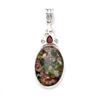 Himalayan Gems™ Tourmaline Fusion and Garnet Sterling Silver Pendant