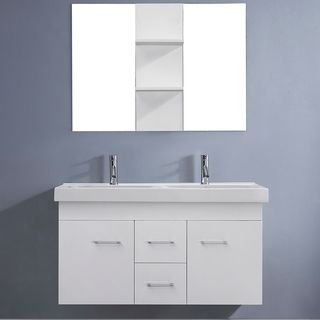 Virtu Virtu Usa Opal 48 inch White Double Sink Vanity Set White Size Double Vanities
