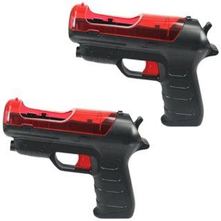 HDE Black and Red Gun Attachment for Playstation 3 Move Controller   (Set of 2) Computers & Accessories