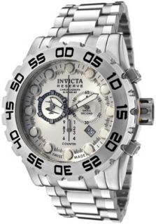 Invicta 0810  Watches,Mens Reserve Chronograph Silver Dial Stainless Steel, Casual Invicta Quartz Watches