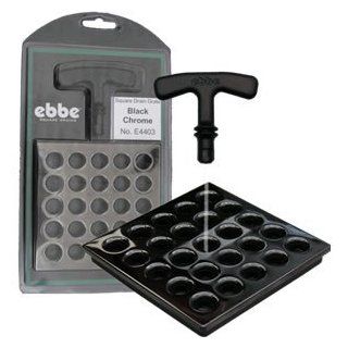 Ebbe Black Chrome Square Shower Drain Grate E4403   Bathtub Drains  