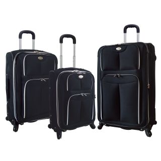 Travelers Club 3 piece Expandable Black Spinner Luggage Set
