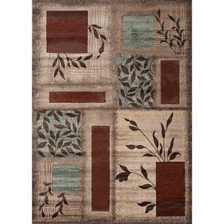 Floral Boxes Beige Area Rug (3 X 5)