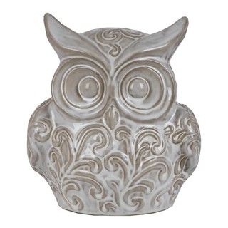 Privilege White Decorative Ceramic Owl