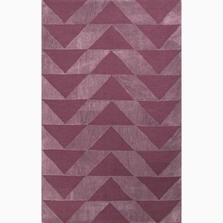 Hand made Purple Polyester Textured Rug (4x6)