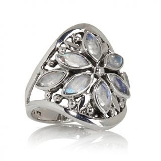 Himalayan Gems™ Moonstone Sterling Silver "Flower" Ring