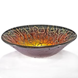 Abstract Blazing Motif Glass Sink Bowl