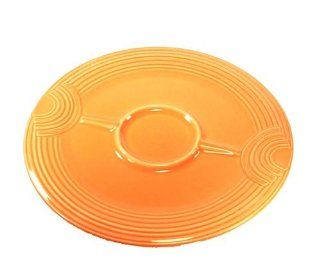 Fiesta Tangerine 753 12 1/2 Inch Hostess Tray with Well Chip And Dip Serving Sets Kitchen & Dining